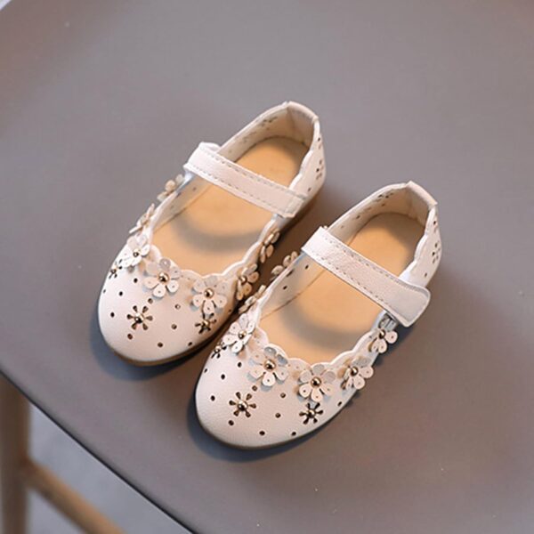 Floral Girls Princess Baby Leather Toddler Kids Infant Shoes Dance Sandals Baby Shoes Fashionable Shoes Foootwear - Image 4