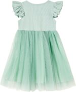 Beganly Girls Tulle Dress Toddler Ruffle Sleeves Bow Princess Party Casual Tutu Dresses - Image 2