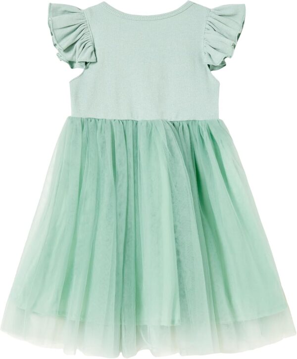 Beganly Girls Tulle Dress Toddler Ruffle Sleeves Bow Princess Party Casual Tutu Dresses - Image 2