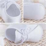 Booulfi Baby Boy Shoes Newborn White Shoes Socks for Infant Boy Girls,2 Pcs Christening Baptism Baby Shoes and Socks Set - Image 8