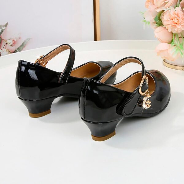 Girls White Dress Shoes Girls High Heeled Shoes Princess Shoes Primary School Students Single Shoes Children Leather Shoes Dress Shoes Boys' Loafers - Image 3