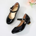 Girls White Dress Shoes Girls High Heeled Shoes Princess Shoes Primary School Students Single Shoes Children Leather Shoes Dress Shoes Boys' Loafers - Image 5