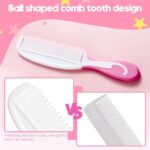 Baby Hair Brush and Comb Sets, New Born Baby Hair Brushes, Perfect Baby Registry Gift for Newborns(Pink) - Image 4
