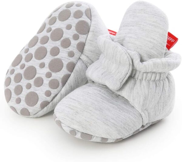 LACOFIA Baby Boys Girls Anti-Slip Soft Sole Slipper Booties Infant Winter Crib Shoes - Image 2