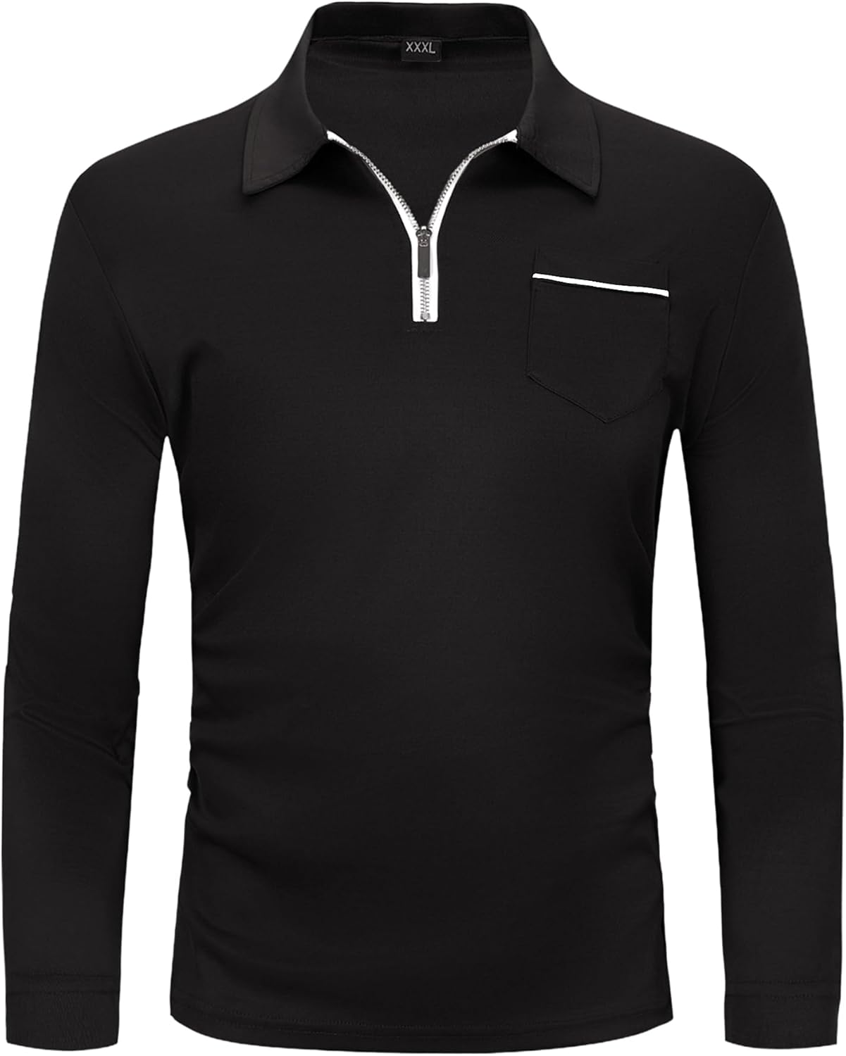 61j3blhEeXL._AC_SL1500_.jpg Mens Polo Shirts Casual Solid Color Long Sleeve T-Shirt Golf Tops - Image 1