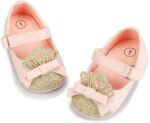 CENCIRILY Baby Girl Mary Jane Shoes Anti-Slip First Walking Bowknot Soft Sole Princess Wedding Dress Flats for 0-18 Month