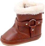 SRTUMEY Baby Girls Winter Snow Boots Kids Snow Boots Fully Faux Fur Lined Winter Snow Boots Ankle Boots Windproof Non Slip Kids Snow Boot Winter Baby Boys Girls Shoes Xmas Gifts Ideas