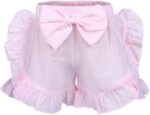 Linjinx Baby Girls Summer Cotton Bloomer Shorts Ruffle Bowknot Summer Breathable Knickers Shorts Casual Shorts