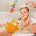 UPKOC 5pcs Baby Bath Mitt Washcloths Gloves, Cartoon Cotton Wash Towel Scrubber for Kids, Infant Bathing Mitt, Gentle Exfoliating and Cleansing Sponge Rinser Glove - Image 7