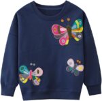 Little Hand Girls Jumpers Unicorn Cotton Crew Long Sleeved Toddler Casual Sweatshirt Top Kids Clothes Child Pullover Age 1-7 Year