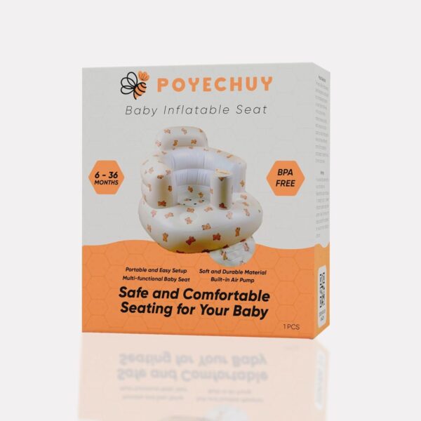 Inflatable Baby Seat - Baby Chairs for Sitting Up 3 Months & Up, Blow Up Baby Chair, Sit Me Up Floor Seat for Baby, Support Seat for Sitting Up, Built in Air Pump Baby Seats for Kids - Image 5