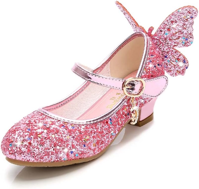 61jxSnpqrUL._AC_SL1000_.jpg Girls Princess Shoes Toddlers Sequin Sweet Bows Sandals Little Girls Party Pumps Sparkle Wedding Dress Shoes - Image 1