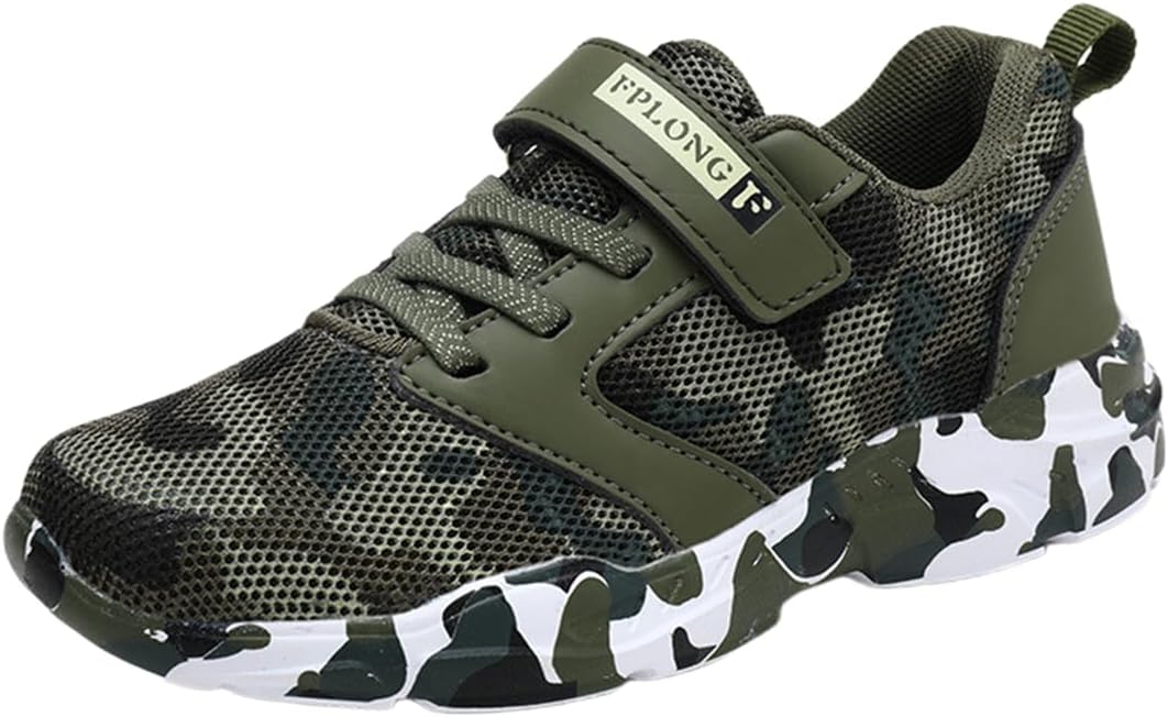 61kShVoSWXL._AC_SL1200_.jpg Little Boys Girls Sport Shoes Mesh Walking Footwear,Unisex Kids Sneakers Sports Running Boys Tennis Breathable Lightweight Fashion Camouflage Shoes for Boys - Image 1