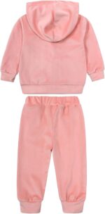 Happy Cherry Girls Tracksuit Set 2 Piece Velour Zip Up Hoodie and Joggers Bottom Outfits Kids Winter Autumn Lounge Wear Sets Fleece Sports Activewear 2-9 Years - Image 4