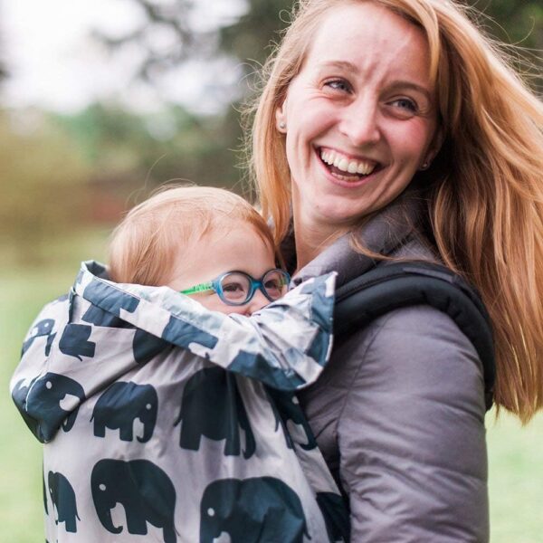 BundleBean - Babywearing Lightweight Raincover (Grey Elephant) - Waterproof & Windproof Baby Carrier, Includes Storage Bag, Silky-Soft Waterproof Fabric, Universal Fit, New Born to 4 Years Old - Image 5
