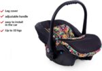 GaGaDumi Urbano 3 in 1 pram Stroller with car seat Complete Set Including Baby seat Buggy Diaper Bag rain Protection Mosquito net Solid Full Tires Gray - Image 5