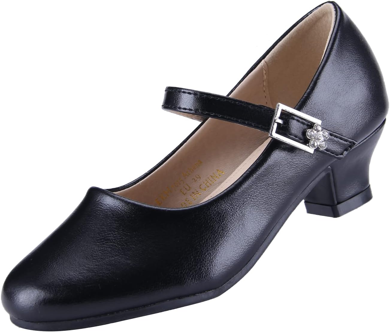 61lTi4Bp0IL._AC_SL1500_.jpg Princess Shoes Girls' Mary Jane Shoes - High Heel Girls Party Shoes - Wedding Party Girls Communion Shoes Ides Flower Girl Shoes - Versatile Flat Shoes - Image 1