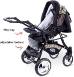 GaGaDumi Urbano 3 in 1 pram Stroller with car seat Complete Set Including Baby seat Buggy Diaper Bag rain Protection Mosquito net Solid Full Tires Gray - Image 8