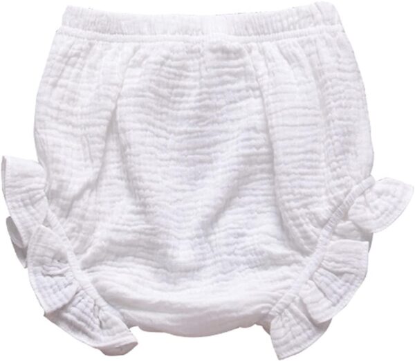 De feuilles Kids Baby Girls Summer Shorts Elastic Waist Bloomers Short Pants with Self-Tie Bowknot Decor - Image 2