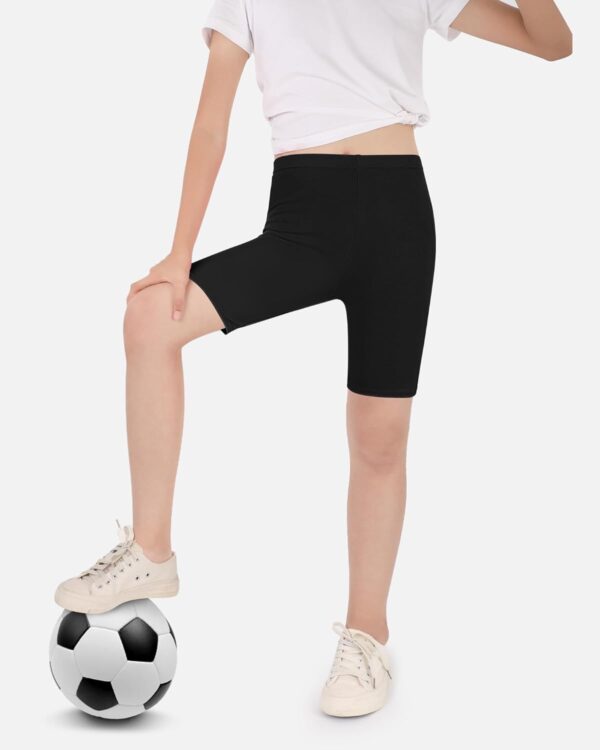 Auranso Girls Cycling Shorts 5-12 Years PE Dance Short Leggings Kids Summer Over Knee Half Length Cycle Shorts 3 Pack - Image 2