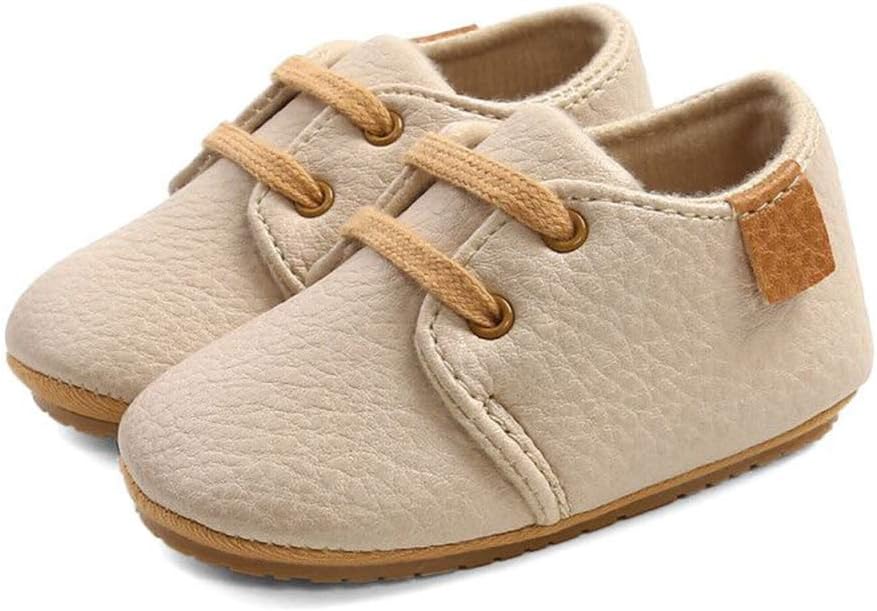 61mxb-5etQL._AC_SL1000_.jpg LACOFIA Baby Boys Sneakers Lace-up Oxford Shoes Infant Anti-Slip First Walking Shoes - Image 1