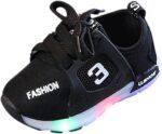 Toddler Boys Shoes Cartoon Luminous Sport Sneaker Little Fashion Cute Soft Lighted Athletic Light Up Trainers for Girls Kids Infant Tennis Shoes