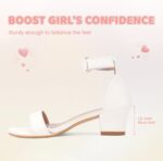 FOGOIN Girls Sandals Party Shoes Low Heels Open Toe Princess Sandal Ankle Strap Dress up Glitter Wedding Shoe for Little Big Kid Summer - Image 3
