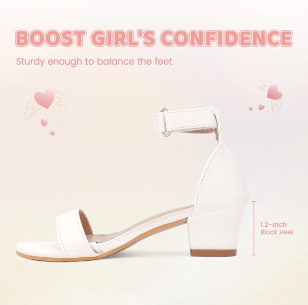 FOGOIN Girls Sandals Party Shoes Low Heels Open Toe Princess Sandal Ankle Strap Dress up Glitter Wedding Shoe for Little Big Kid Summer - Image 3