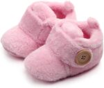 Baby Boys Girls First Walking Shoes 3-12 Months Infant Toddler First Walkers Baby Boots Round Toe Flats Soft Slippers Shoes Baby Cozy Fleece Booties - Image 2