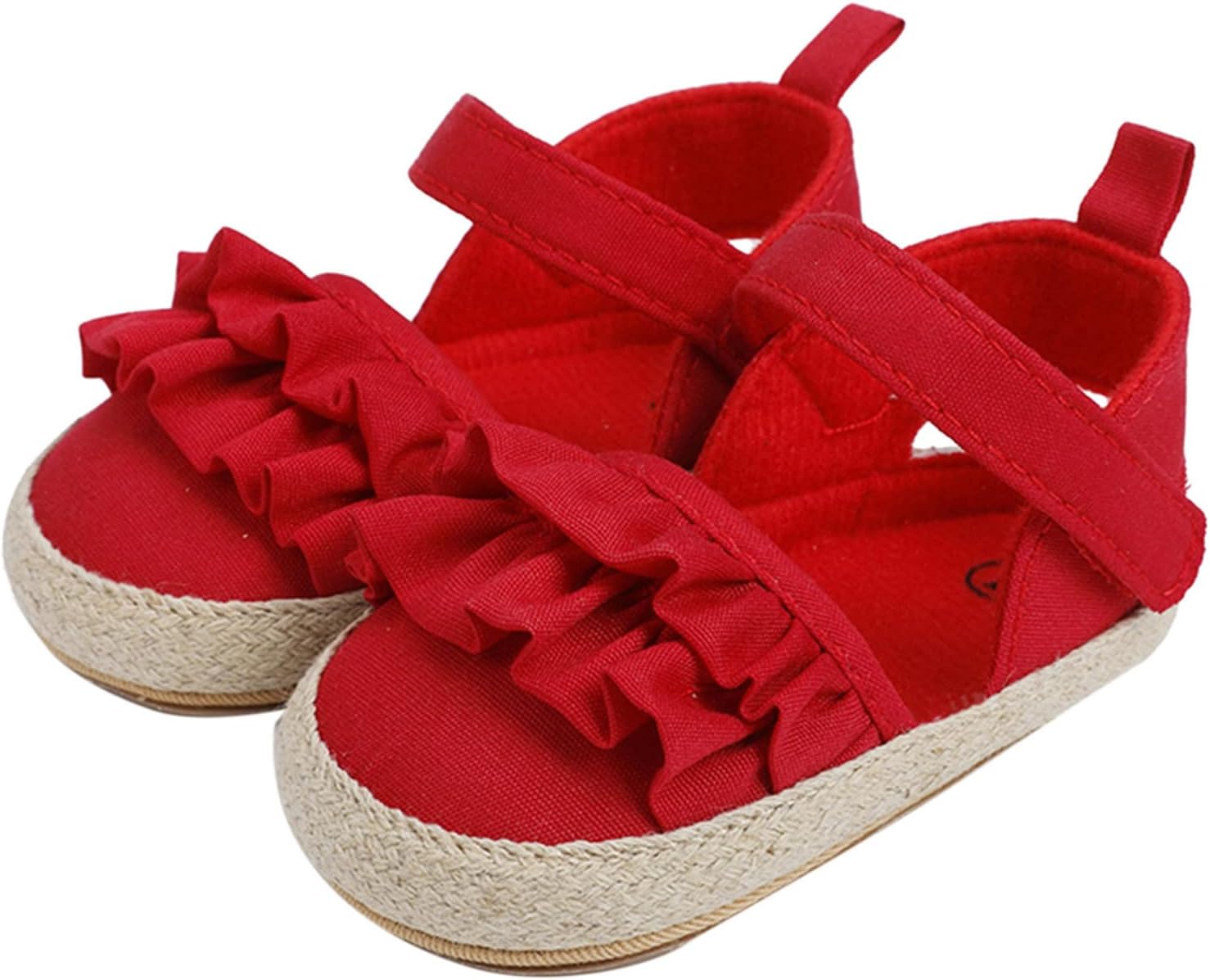61nvU9au8IL._AC_SL1500_.jpg Kashyke Sandals Baby Girl 2 Years Infant Girls Ruffles Shoes First Walkers Shoes Summer Toddler Flat Sandals Kids Sandals Size 4 - Image 1