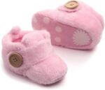 Baby Boys Girls First Walking Shoes 3-12 Months Infant Toddler First Walkers Baby Boots Round Toe Flats Soft Slippers Shoes Baby Cozy Fleece Booties - Image 4