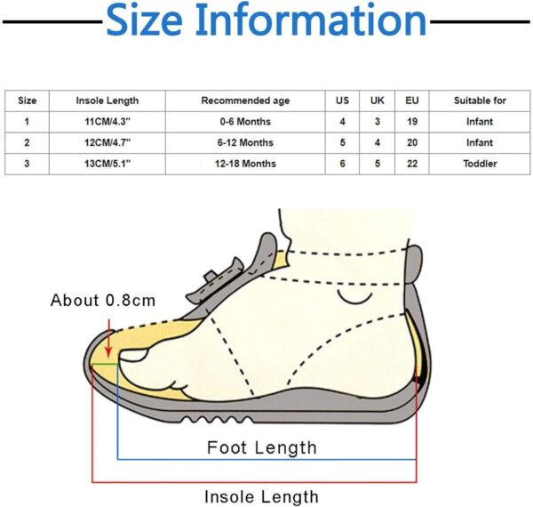 FGUUTYM Baby Shoes 6-12 Months Boys Christening Single Shoes Toddler Shoes Soft Sole Non-Slip First Walking Shoes Baby Shoes Girls Low Shoes Indoor Breathable Flat Shoes, blue, 1 - Image 3