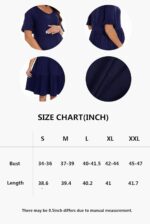 Smallshow Women's Maternity Short Sleeve Summer Dress O Neck Casual Ruffle Pregnancy Clothes - Image 5