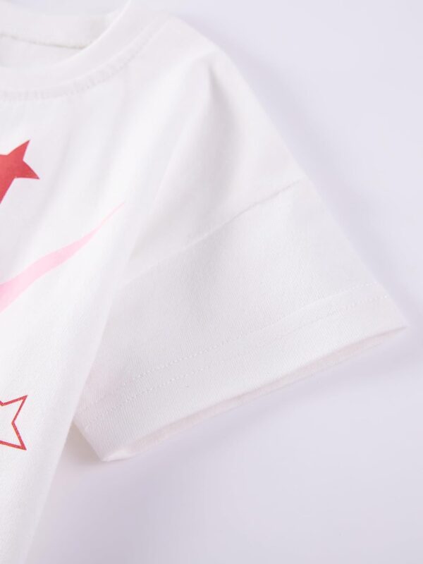 TCWWBB Girls Toddler Outfits Clothes Set Kids Cute Bunny Dancing Birthday Print Short Sleeve T-Shirt Tops Leggings Trousers 2 Piece Set Clothing Age 1-7 Years - Image 4