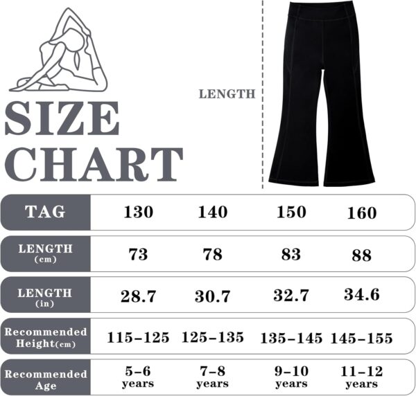 KAKU NANU Girls Flared Legging High Waisted 5-12 Years School Trousers Black Grey Yoga Pants Sports Dance Joggers Leggings - Image 7