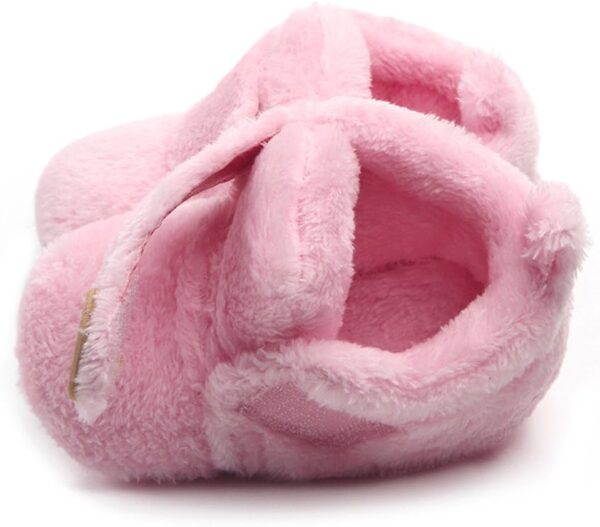 Baby Boys Girls First Walking Shoes 3-12 Months Infant Toddler First Walkers Baby Boots Round Toe Flats Soft Slippers Shoes Baby Cozy Fleece Booties - Image 3