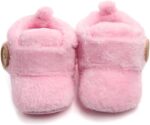 Baby Boys Girls First Walking Shoes 3-12 Months Infant Toddler First Walkers Baby Boots Round Toe Flats Soft Slippers Shoes Baby Cozy Fleece Booties - Image 5
