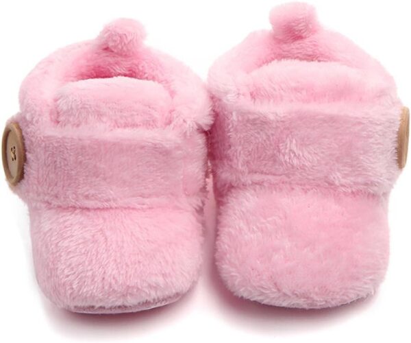 Baby Boys Girls First Walking Shoes 3-12 Months Infant Toddler First Walkers Baby Boots Round Toe Flats Soft Slippers Shoes Baby Cozy Fleece Booties - Image 5