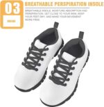 Showudesigns Boys Girls Shoes Kids Sneakers Lightweight Lace up Black - Image 6