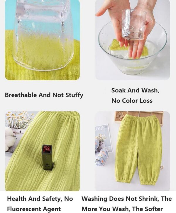 Baby Boy Girl Spring Autumn Clothes Twin Kid Infant Toddler Bloomers Elastic Harem Pants, Baby Light Long Trousers Cotton Climate Trousers Boys Girls Summer Trousers, Pack of 3 - Image 6