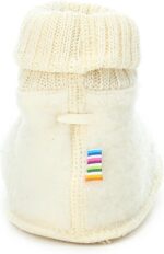 Joha Unisex Baby Booties, Off-White, Size 5-6, Winter, Wool, Fleece Lining, Closed Toe, Hook and Loop Closure, Adjustable, Slip Resistant, Flexible, Solid Pattern, Ideal for Babies - Image 4