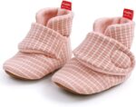 Timatego Newborn Baby Boys Girls Cozy Fleece Booties with Grippers Stay On Slipper Socks Infant Toddler Crib Winter Shoes for Boys Girls - Image 5