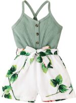 Tearfuty Toddler Girl Clothes Baby Girl Sleeveless Romper One-piece Jumpsuit Summer Clothes Set