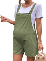 Sukany Women's Maternity Overall Shorts Casual Pregnant Jumpsuit Adjustable Strap Sleeveless Short Romper Shortalls