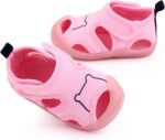 Barefoot Shoes Toddler Sole Flat Soft Walking Girls Bear Sandals Sneaker Rubber Non-Slip Kids Shoes Boy Baby Shoes Slip on Flip Flops for Girls (Pink, 9-12 Months) - Image 4