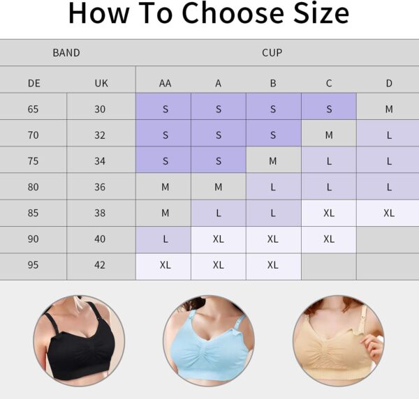 INTLMATE 3 Pack Women's Nursing Bra Seamless Wireless Night Sleep Nursing Maternity Bra Sleep Bralette with Removable Spill Prevention Pads and Bra Extenders - Image 5