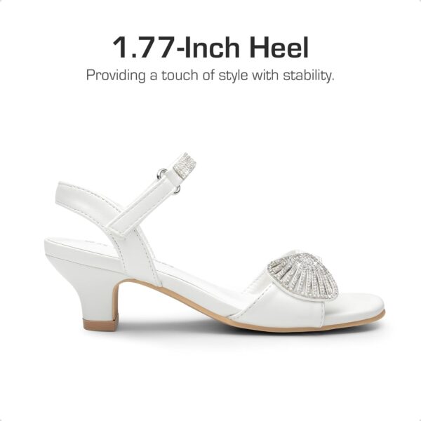 DREAM PAIRS Girls Sandals Ankle Strap Square Toe Low Heel Crysta Shell Wedding Party Flower Dress Shoes - Image 3