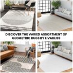 Livabliss Nairobi Geometric Rug - Scandi Area Rugs Living Room 130x170 cm, Dining, Kitchen - Neutral, Abstract Patterned Rugs, Boho Style, Easy Care Pile - Large Rug, Ivory, Black and Cream - Image 6