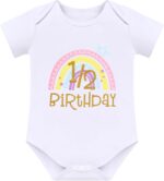 IBTOM CASTLE Cake Smash Outfit 1st Birthday Girl Rainbow Romper + Tutu Skirt Headband 3pcs Set Year Old Two One Crown Dress Photo Shoot Clothes 2 - Image 3