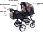 GaGaDumi Urbano 3 in 1 pram Stroller with car seat Complete Set Including Baby seat Buggy Diaper Bag rain Protection Mosquito net Solid Full Tires Gray - Image 3